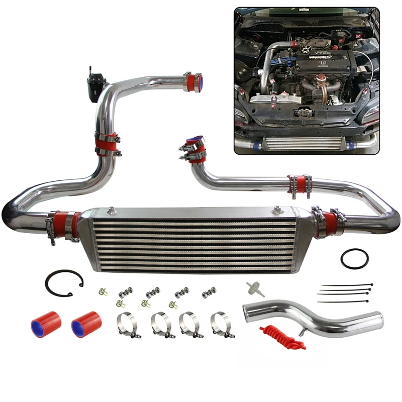 Front Intercooler Kit & Bov For Acura Integra D15d16 B16 B18 9093 Dc2