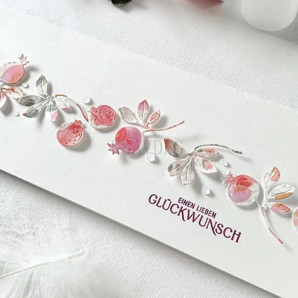 Pomegranate Teapot Label Metal Cutting Dies for Card Making Paper Embossing Mold Die Cuts Sets Album 2024 New Scrapbook Stencils