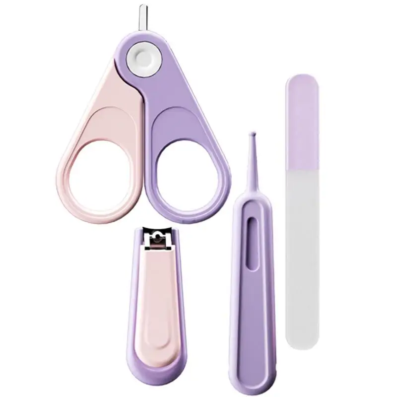 

Baby Grooming Kit Stainless Steel Baby Nail Clipper Kit With Cute Protector 4 In 1 Baby Nail Clippers Files Tweezers Baby Tools