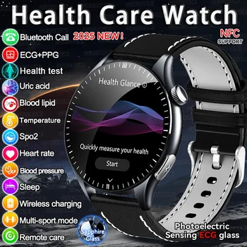 2025 Nuovo Assistenza Sanitaria ECG + HRV + NFC SmartWatch Analisi del corpo Acido urico Ipolidi nel sangue Frequenza cardiaca Monitoraggio della pressione arteriosa Smartwatch
