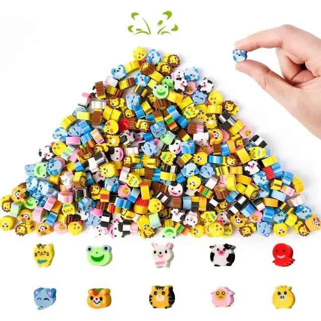 50pcs Mini Desk Pets Cute Little Animal Eraser Small Space Erasers for Kids Classroom Student Prizes Party Favors Carnival Gifts 1