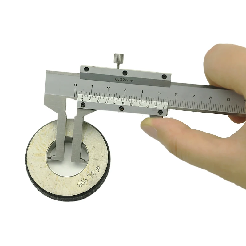 Inside Groove Vernier Caliper - 9-150mm Range, 0.02mm Accuracy, Carbon Steel, For Inner Diameter Measurement