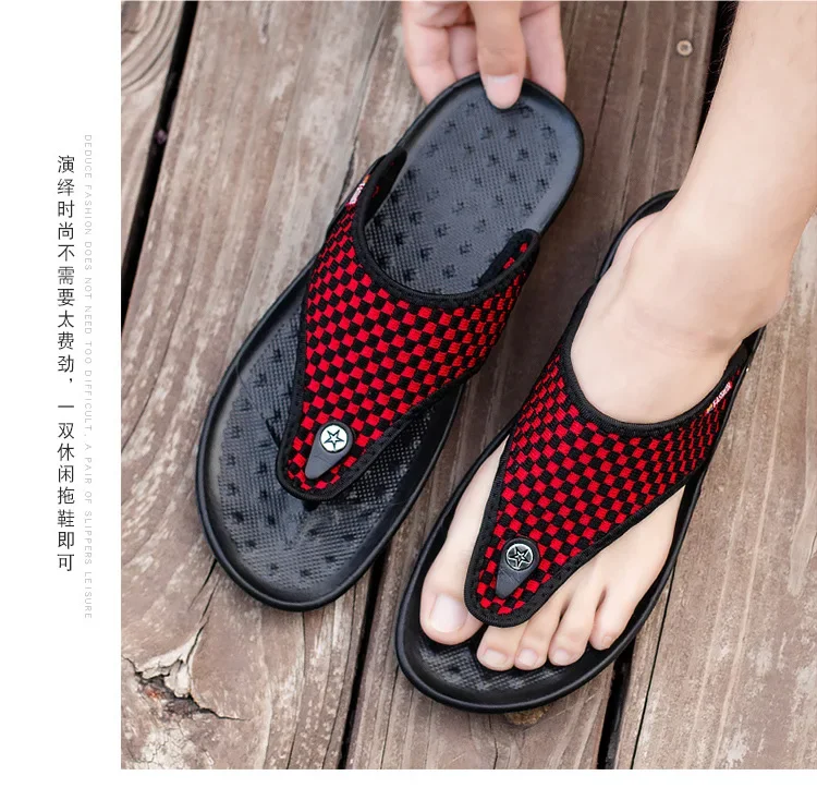 MAEDEF Slippers Summer Flip Flops for Men Beach Slippers Casual Sandals Comfortable Shoes Non-Slip Bathroom Shoes Men Slides