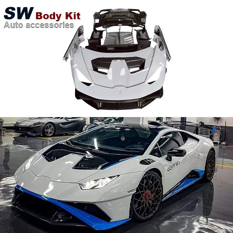 

Комплект кузова из углеродного волокна STO Style LP610 для Lamborghini Huracan LP580 LP610, обновленная модификация переднего бампера STO, автозапчасти