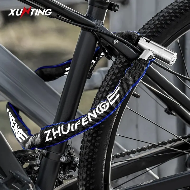 Bicycle Chain Lock Xunting Lighter Weight Stronger Security Anti-Theft For Road Mountain Bikes