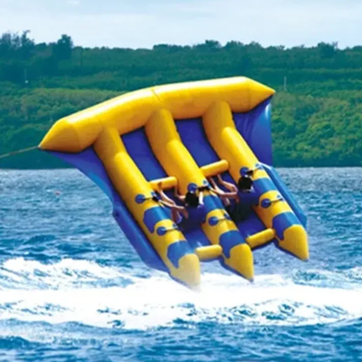 Factory Direct Sale Towable Double Tube Fly Fish Triple Inflatable Flying Fish for Summer Water Sports