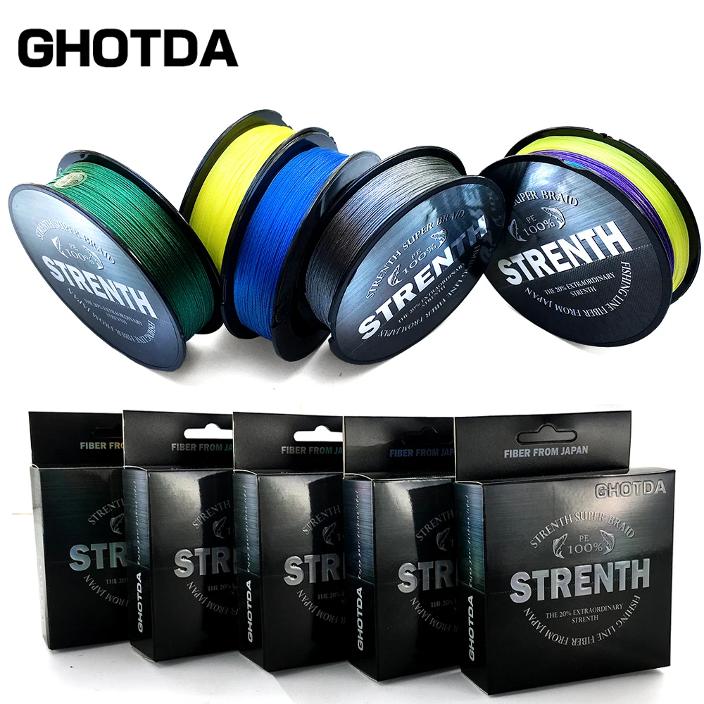 GHOTDA 300M 500M 1000M 8 Strands Camouflage PE Braided Fishing Line Hide in  the water Color Not Fade