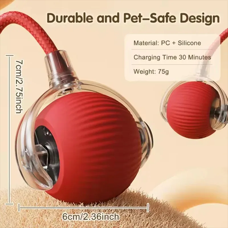 Durable Pet Toys for Dogs And Cats - Teaser Ball with Rope Jumping Ball Thud Toy