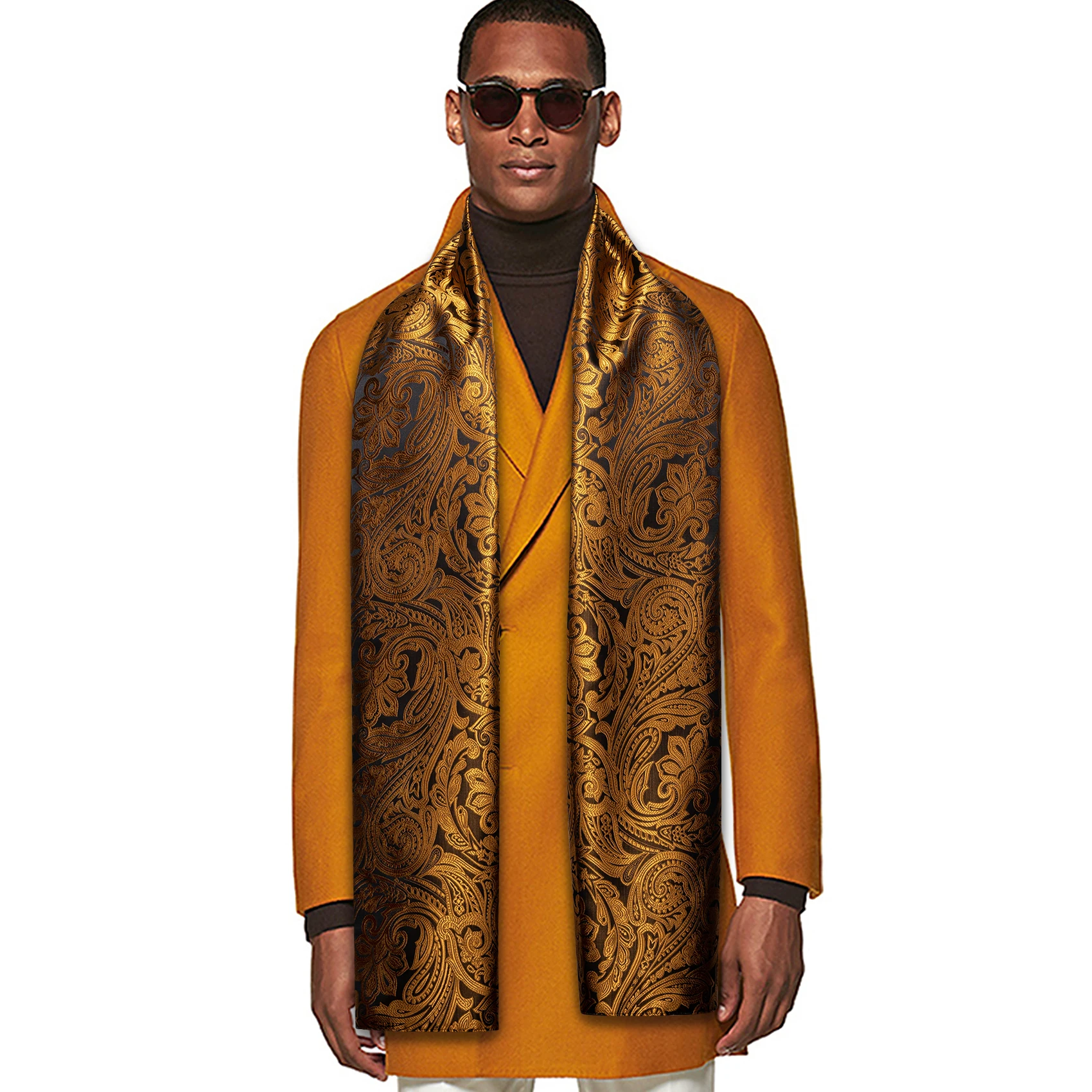New Fashion Men Women Scarf Gold Paisley Scarf Autumn Winter