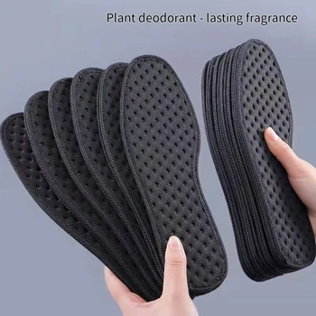 1Pair Bamboo Charcoal Antibacterial Shoes Insoles Plant Deodorant Running Sports Insole for Feet Thick Shock Absorbing Shoe Sole