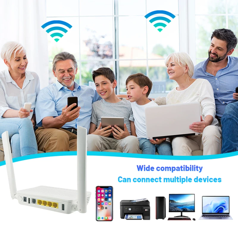 EG8145V5 side antenna 1GE+3FE+1POS+2.4GWIFI gigabit router FTTH XPON GPON EPON ONU dual band WiFi router