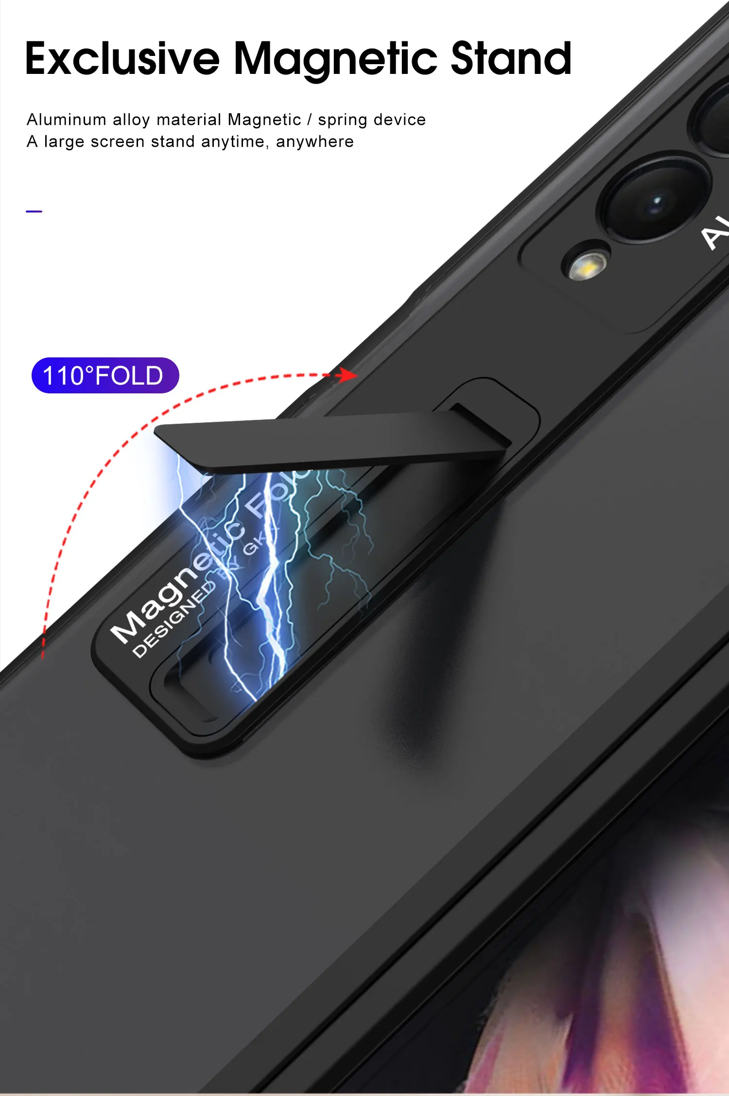 samsung flip cover Translucent Matte Stander Case Cover For Samsung Galaxy Z Fold 3 5G Ultra-thin TPU Frame Hard Back Phone Case For Galaxy Z Fold3 waterproof cell phone pouch