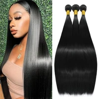 Straight Bundles Human Hair 1 Bundle 50g 100% Unprocessed Brazilian Virgin Hair Bundles Human Hair Extensions Natural Dark Color