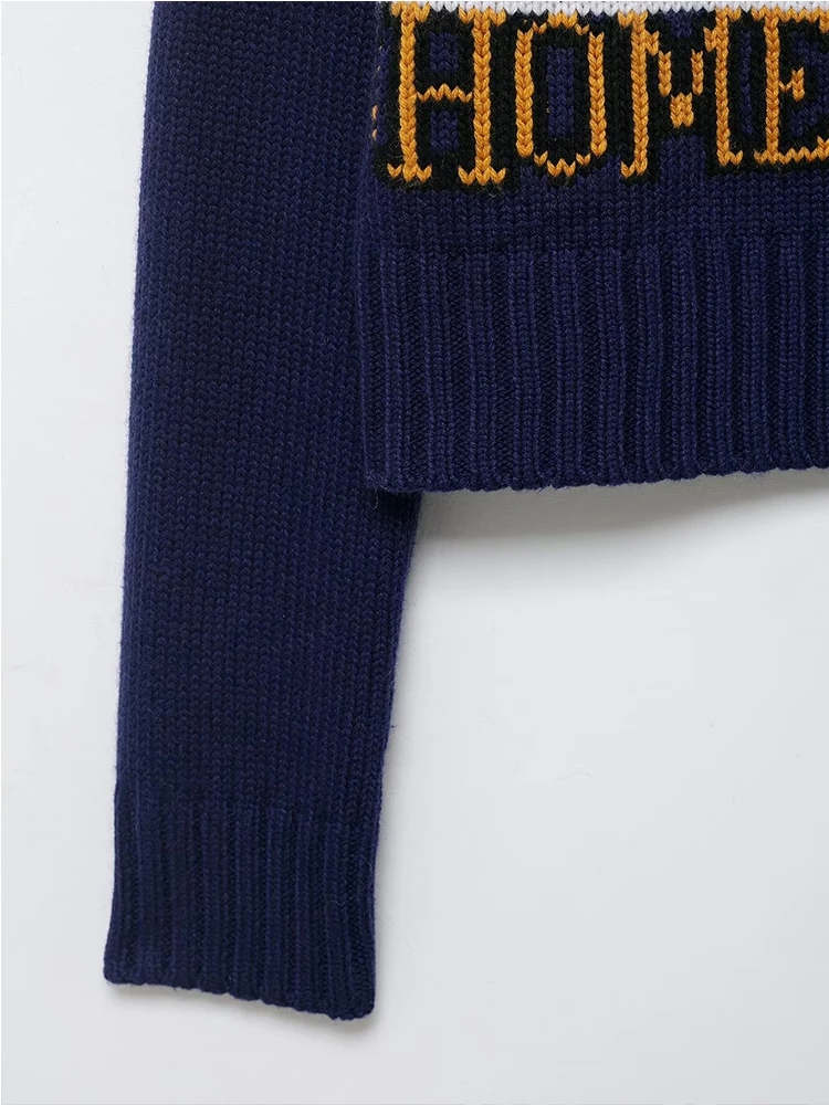 Autumn Winter Chic Knitted Pullover Women Elegant Jacquard Sweater Casual Long Sleeve Female Casual Knitwear Top ﻿ ﻿