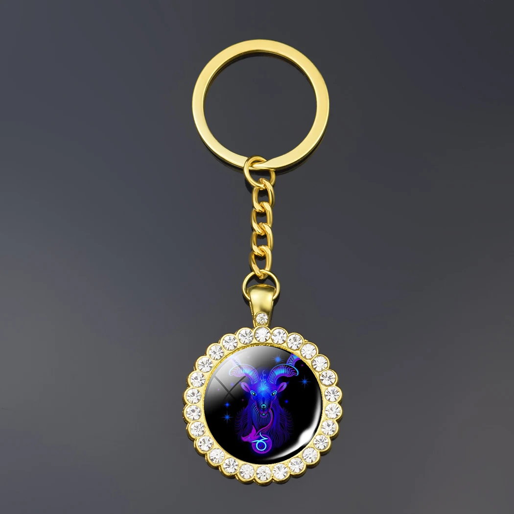 Celestial Zodiac Double-Sided Keychain Gift
