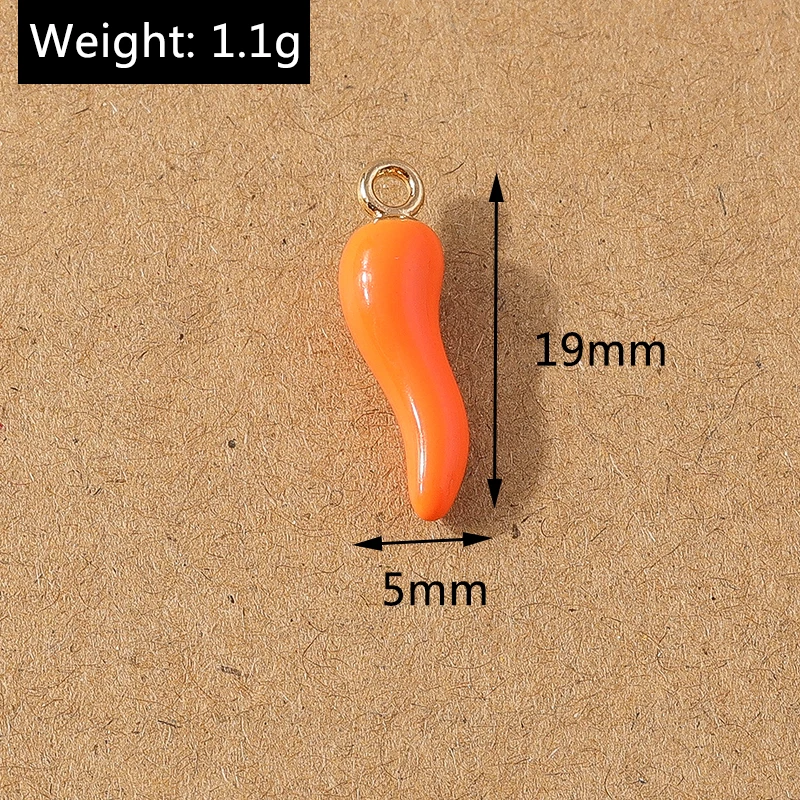 10 Stück Harz-Simulations-Chili-Anhänger für die Herstellung von Halsketten, Ohrringen, DIY-Schmuckzubehör – Detail 3