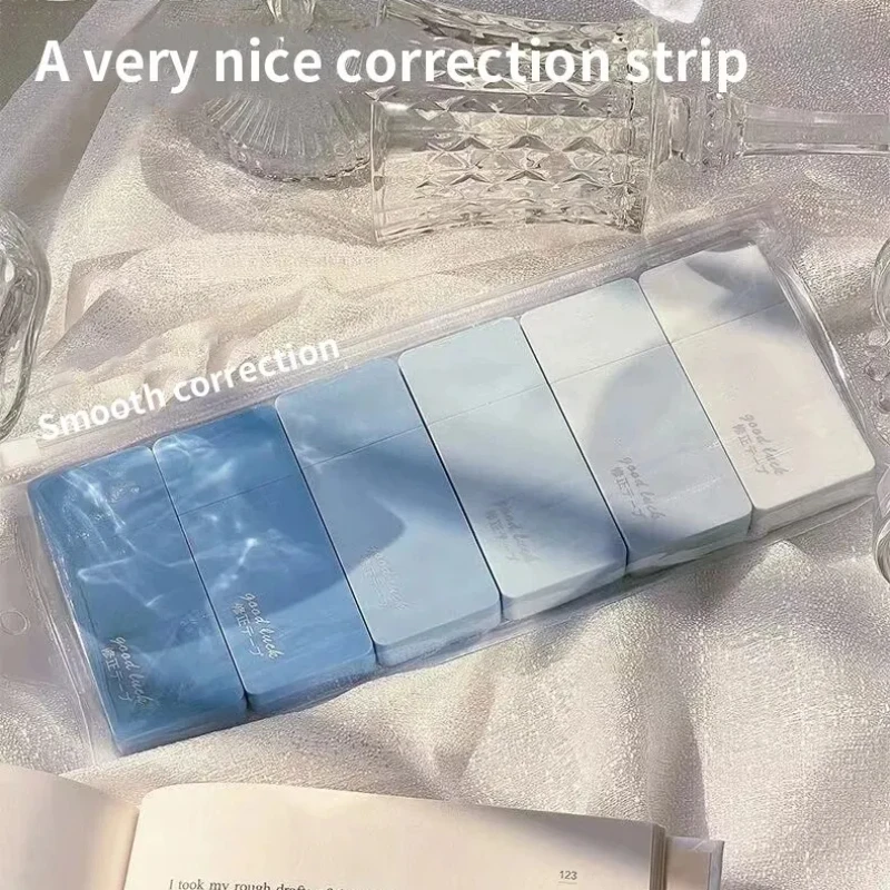 Correction Tape 1 Pack Of 6 Correction Tape Gradients Macaron Color Portable Mute Trackless Square Shape Easy To Use For School Office Home