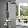 20CM Modern Style Shower Set Rain Shower Tap Set Shower Head with Hand Shower Wall Hanging Bathroom Shower System Tap 5