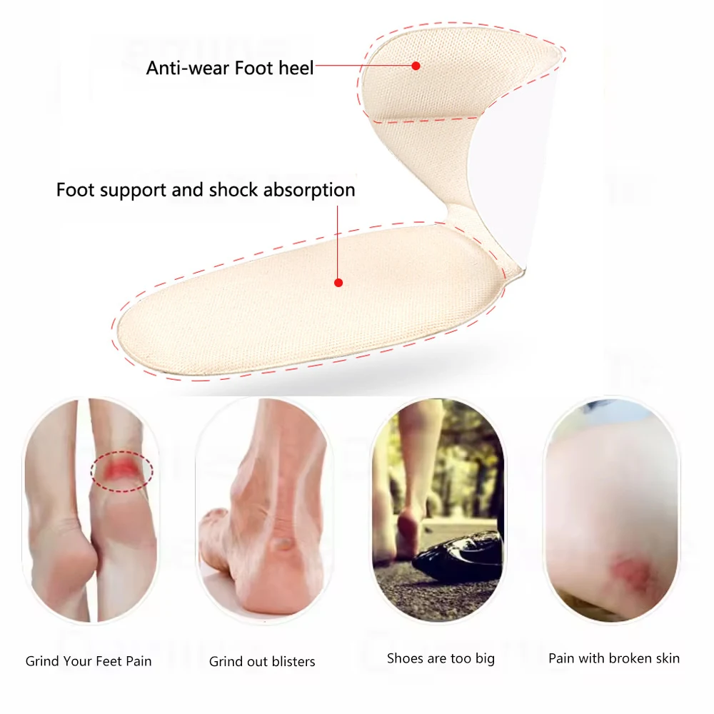 6pcs Heel Pads for Shoes Woman to Reduce Size Filler Sponge Heel Protector Sticker High Heels Pain Relief Insoles for Walking