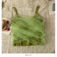 Sexy Me ort Crop Top Strap Vest Pure Color Slim Fit Contrast Design Trendy Summer Design for Young Women Ladies Girls - Image 5