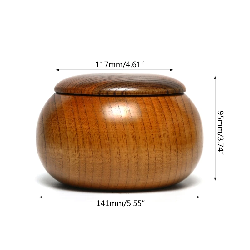 Board Game Wooden Go Cans With Lid Stones Storage Bottle Go Game Chess Organization Bowl Round Jar Weiqi Box Gobang Cans