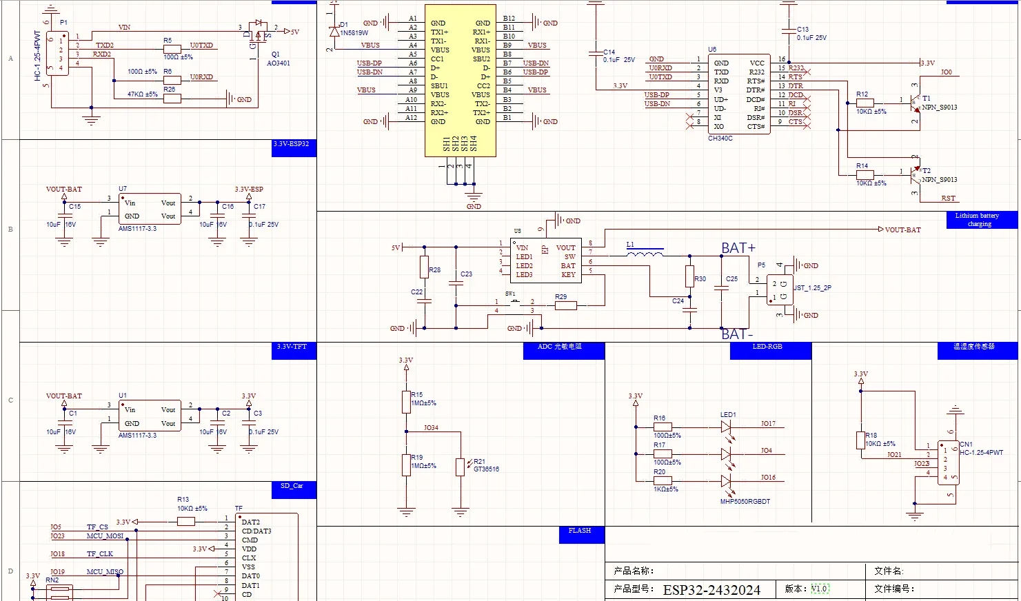 รูปสินค้า จอสัมผัส ESP32 2.4 นิ้ว WiFi+BT สำหรับ Arduino IoT