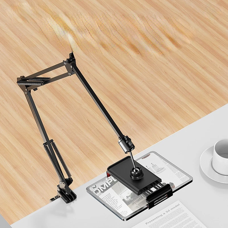 

D37 Metal Desktop Stand Long Arm Tablet Stand Bed Desktop Lazy Bracket Support IPad Smartphone Holder Microphone Boom Arm 4-11''