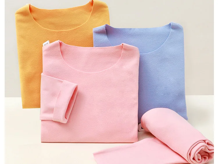 Foto de Conjunto Térmico Infantil 2 Peças - Blusa E Calça Gola Redonda, Pijama Quente 1-7 Anos, Cinza Claro 5T