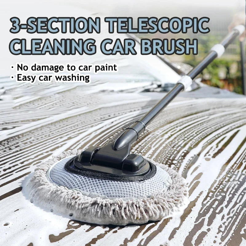 EAFC Car Cleaning Brush Telescoping Long Handle Super Absorbent Wash Mop - Image 3