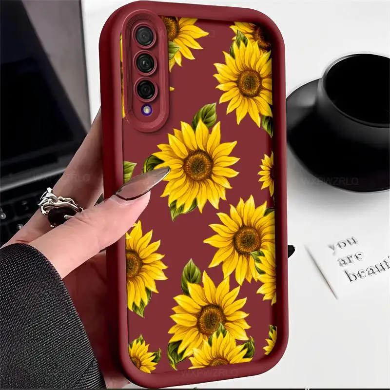 Sunflower Painted Soft Silicone Shockproof Protective Phone Case