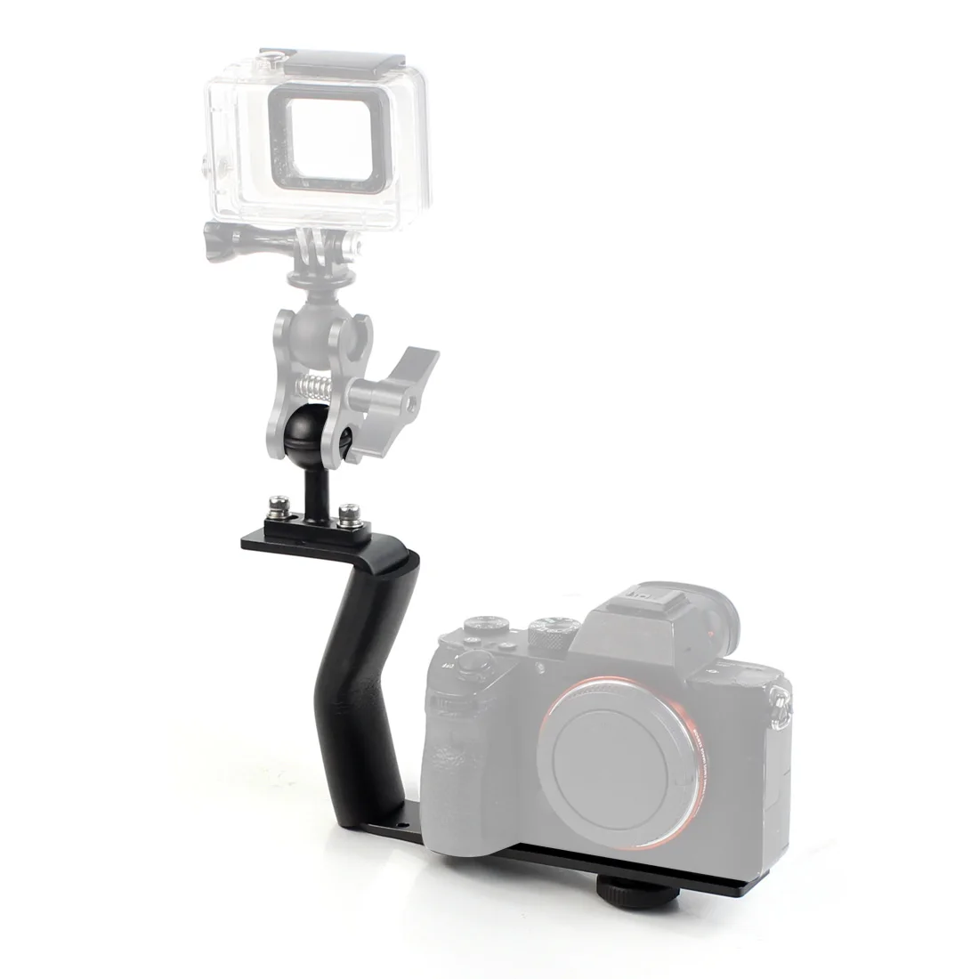 Aluminum Alloy Diving Bracket Z Type Single Handle With Base Adapter for Underw