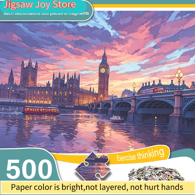 A Box of A Adult Mini Jigsaw Puzzle Featuring a Thames River London Design - Scratch-resistant, High Difficulty, Suitable for