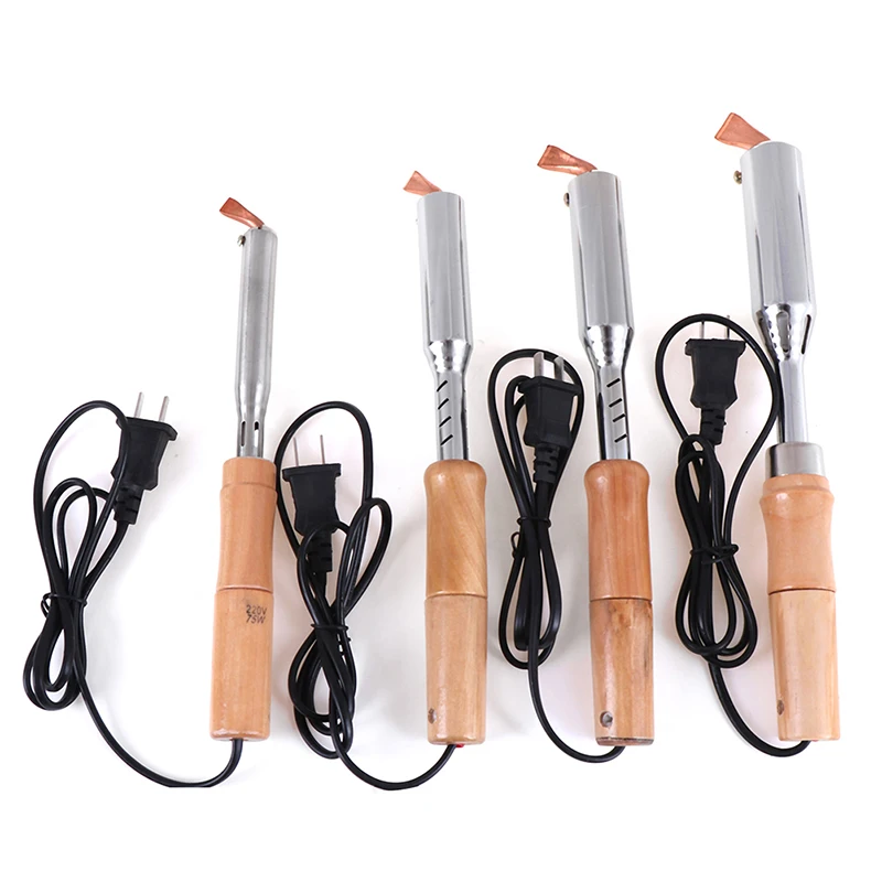 

100W 150W 200W 220V Electric Soldering Iron Solder Welding Chisel Tip Wood Handle Home Tool