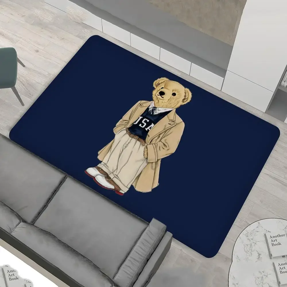 Roztomilá teddy medvěd št'astný podlaha rohož koupat rohož severská styl domácí rohož bathroom-toilet rohože ložnice vítejte rohož