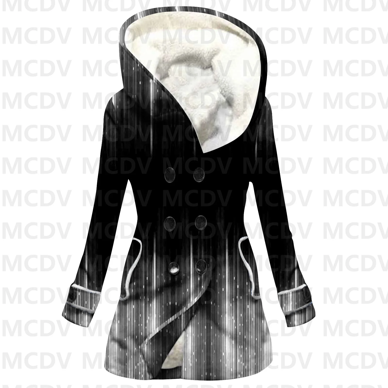 

Gradient Color 3D Printed Fleece Hooded Cloak Women Thick Warm Coat Women's Winter Warm Overcoat Casual Clothes 01