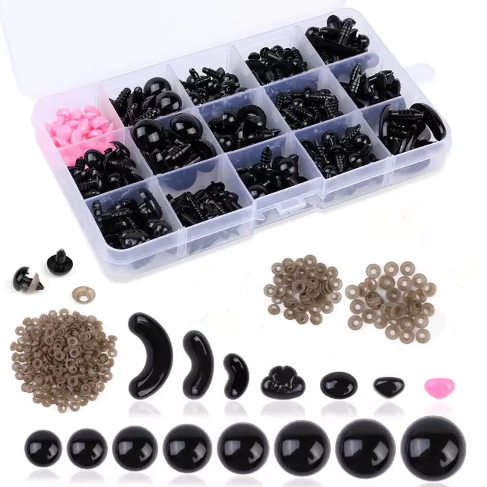 586Pcs DIY Wool Felting Plastic Safety Eyes Kit Noses Doll Making Stuffed Animals Felt Needle Accessories
