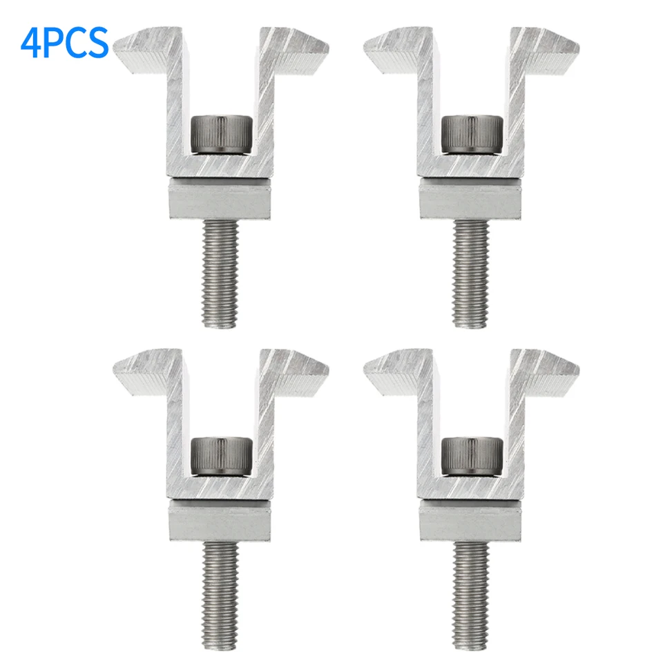 4 Supports Panneau Solaire Z 35mm - Fixation Pince Extrémité Avec Vis Pour Camping-Car Bateau Toit