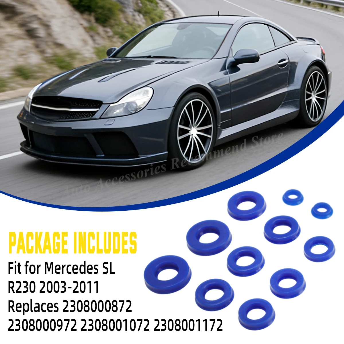 2308001072 메르세데스-벤츠 SL R230 2003-2011용 유압 루프 실린더 씰 수리 키트 2308001172 유압유 누출을 해결합니다.