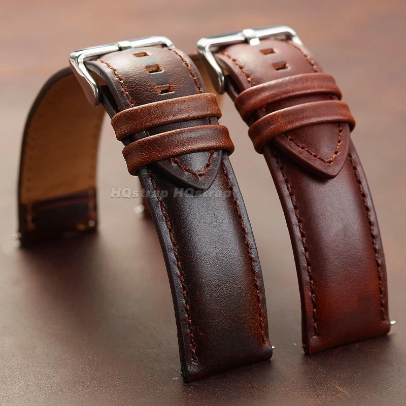 Vintage Genuine Leather Quick Release Watch Strap Bracelet