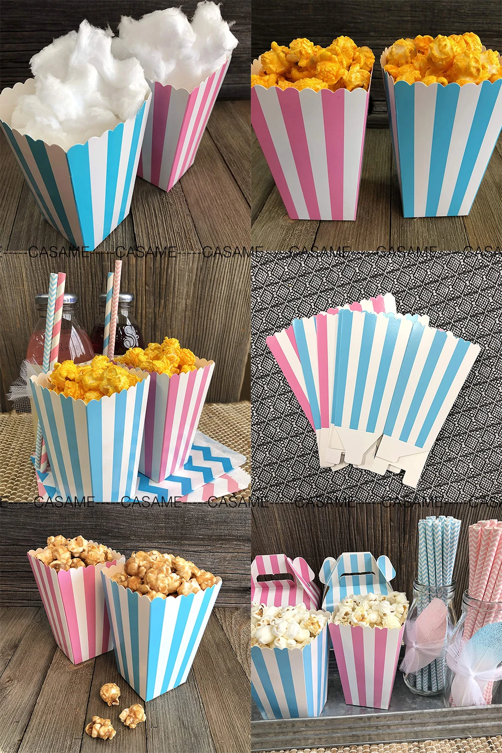 12-teilige Popcorn-Boxen – Süßigkeitenschachteln aus Papier für Partys, Hochzeiten und Geburtstage – Behälter für Snacks und Leckereien – Kinder-Bir – Detail 6
