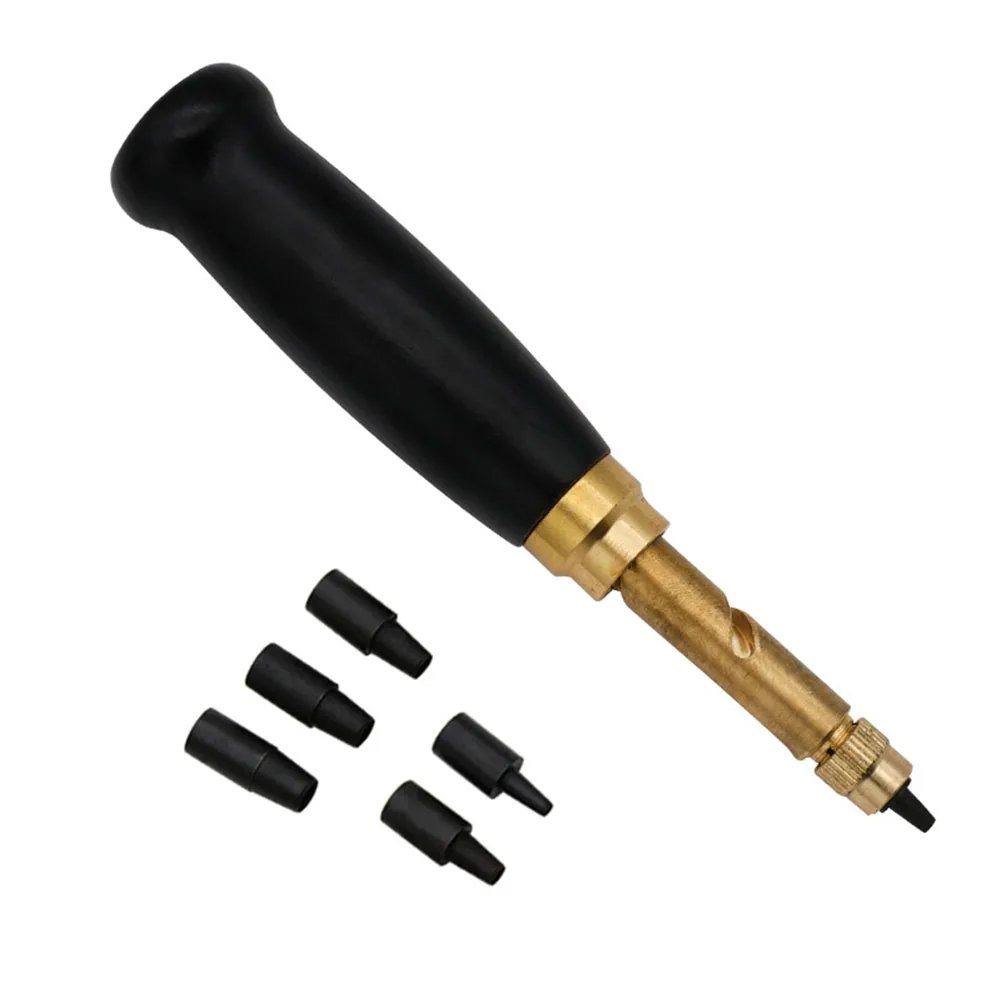 

Workshop Equipment Hole Puncher With 6 Size Tip 1.5-4mm Automatic Belts Screw Punch Leather Tool Leathercraft Punching Machine