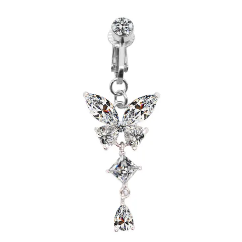 Fake Belly Butterfly Fake Belly Piercing Butterfly Clip On Umbilical Navel Fake Pircing Butterfly Cartilage Earring Clip