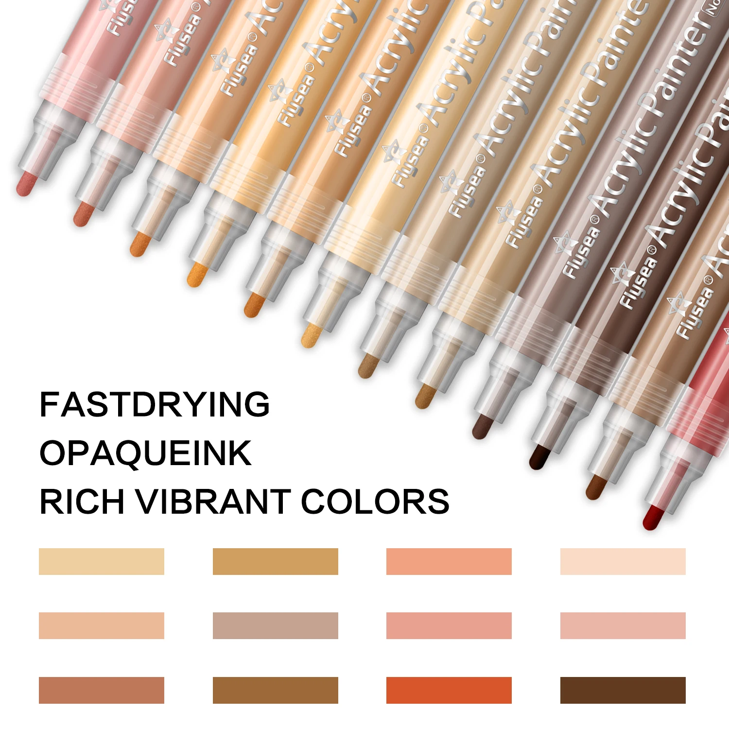 12 Marqueurs De Stylos De Peinture Acrylique Pour Peinture Sur Roche