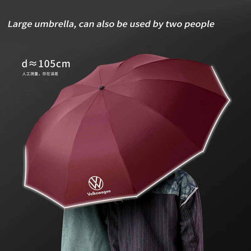 Car Windshield Sunshade Car Led Light Automatic Folding Windproof Sunshade Umbrella For Volkswagen Tiguan Golf Passat Arteon T-ROC ID.3 ID.4 X ID.6 ID.7