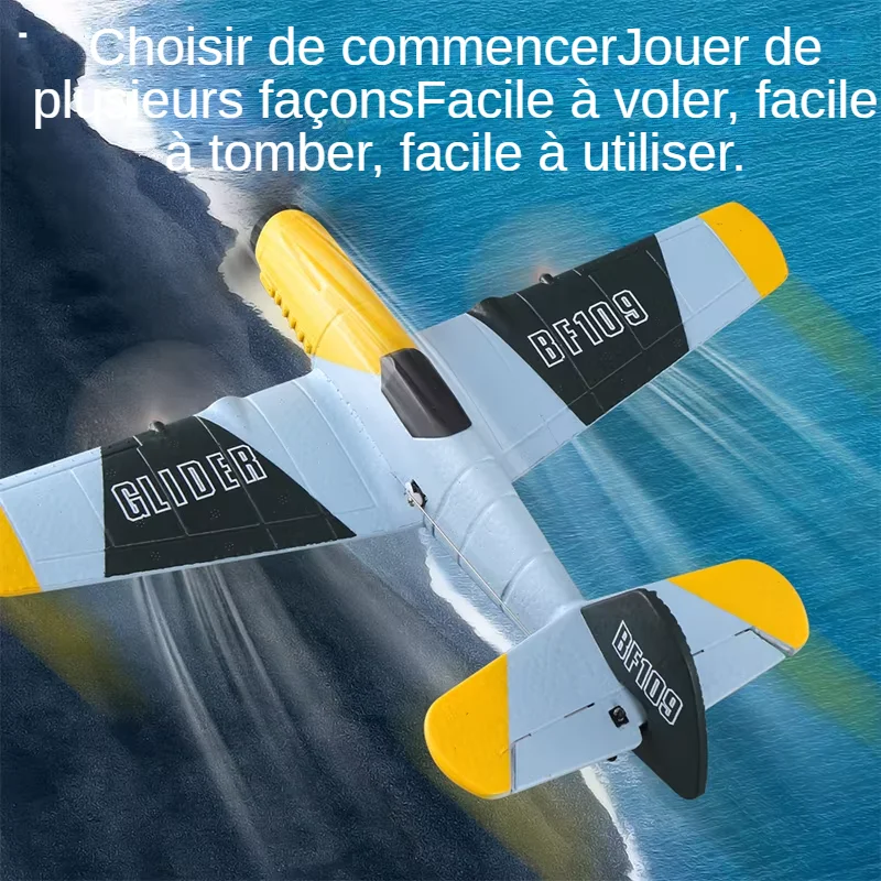 Avion RC BF109 1B OB – 2 Canaux, Décollage Sol/Main, Jouet Extérieur