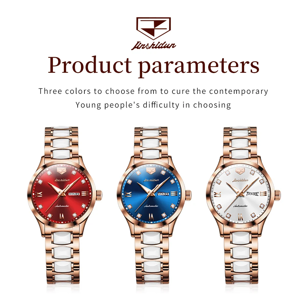 jsdun 8947 elegance woman watches fashion mechanical watch for women ceramic strap dual calendar waterproof luminous wristwatch JSDUN 8947 Elegance Woman Watches Fashion Mechanical Watch For Women Ceramic Strap Dual Calendar Waterproof Luminous Wristwatch 6