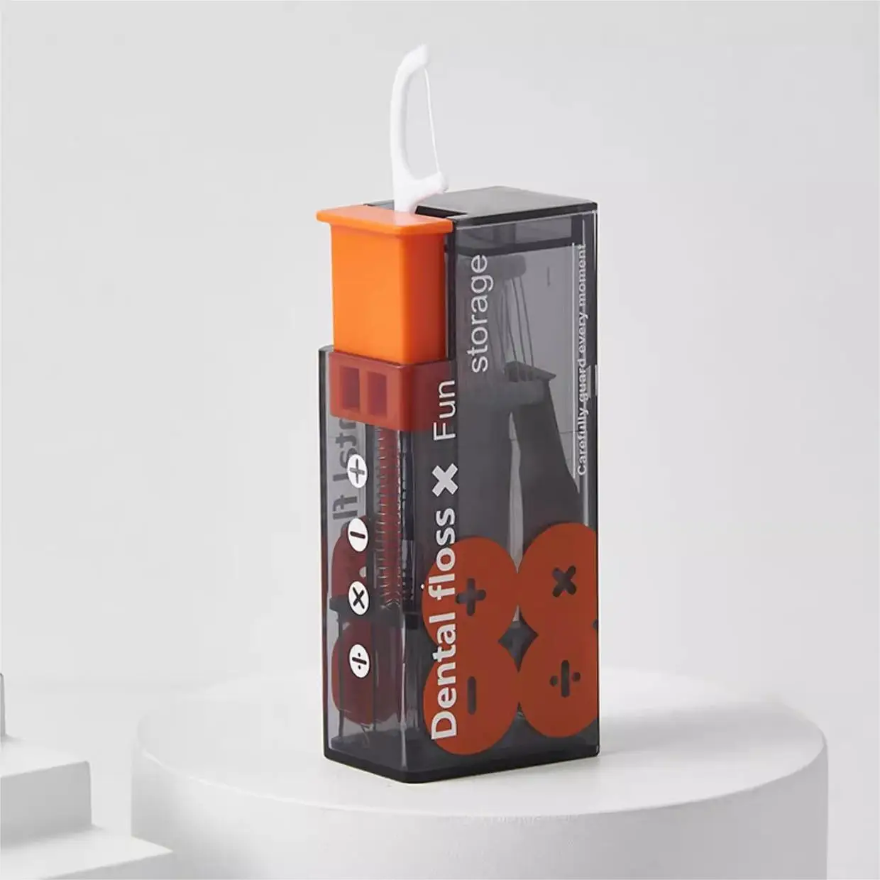 Portable automatic dental floss box with smart storage for high-end floss sticks, featuring automatic retraction and convenient