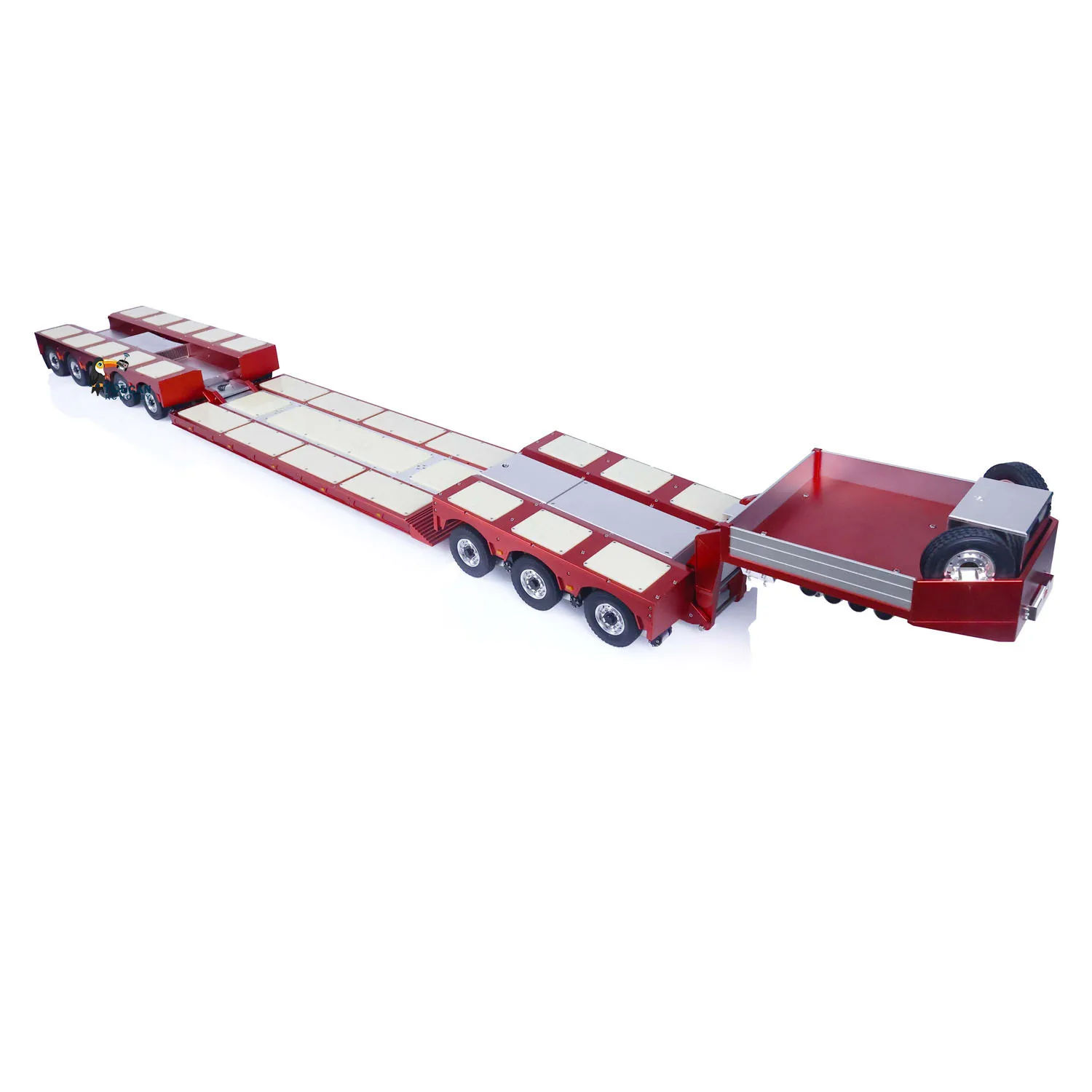 DG-996 RC Hydraulic 8 Axles Trailer 1/14 Scale Metal 5+3 Hydraulically Suspended Truck for Tractor Trucks with ESC Motor TH22680 2