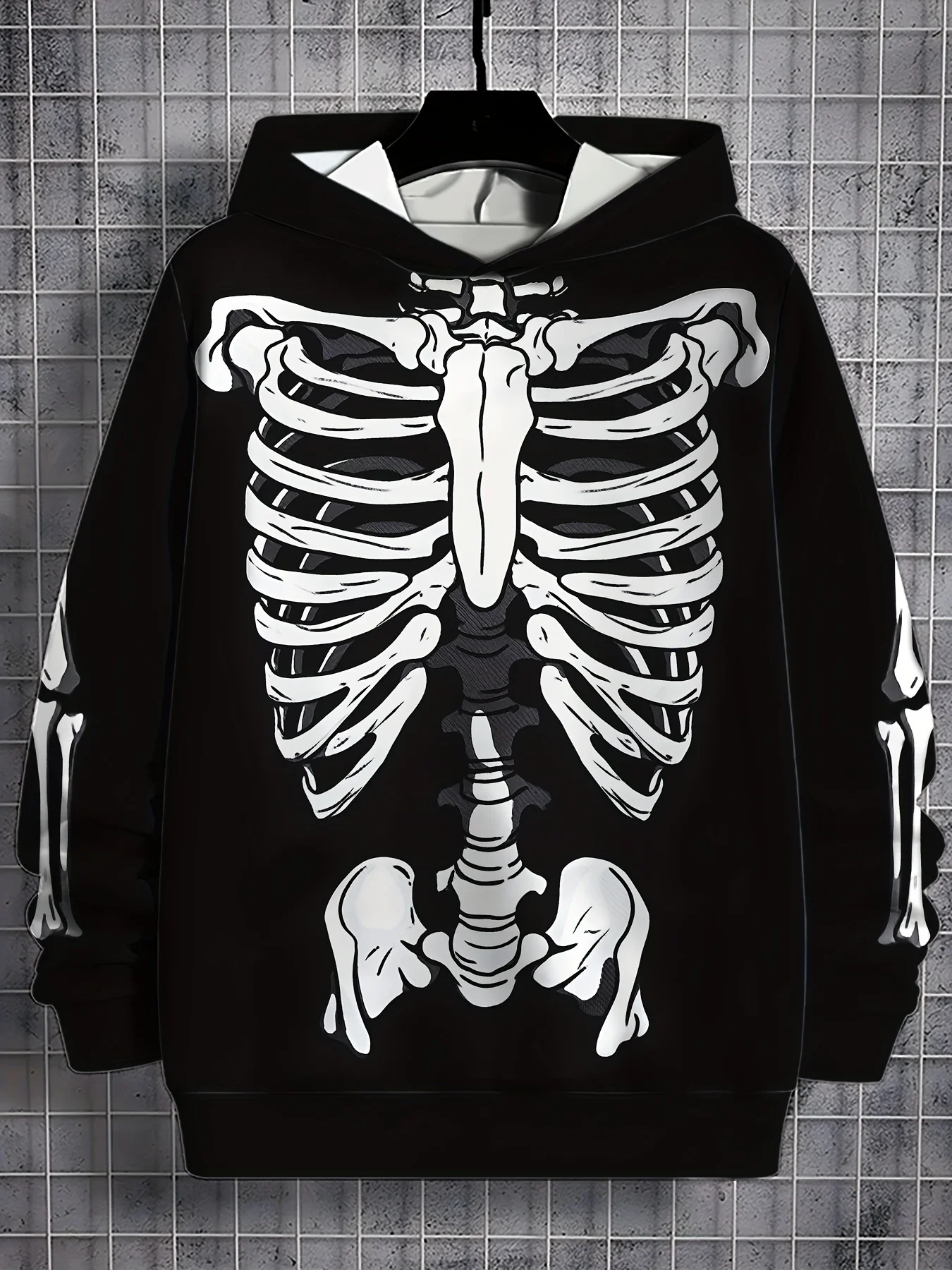 thumbnail image 1 of Sudadera con capucha para hombre, estampado 3D, sudadera con gráfico de esqueleto, cordón, ropa deportiva, camisetas de manga larga, jersey de calle, ropa para hombre, 1 of 4