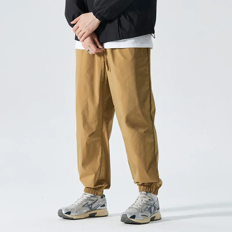 Spring Casual Simple Pants Harajuku Streetwear Joggers Pants Mens Tactical Japanese Street Style Fashion Bundle Feet Trousers